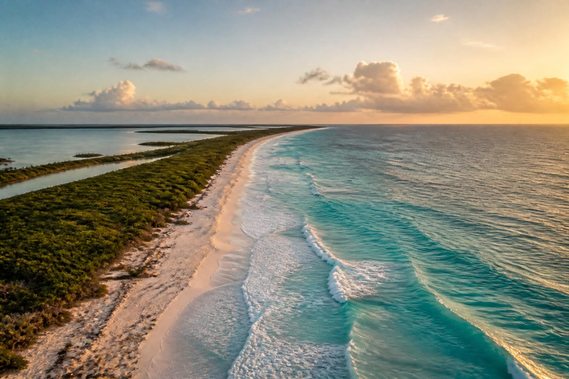 Cancun coastline at first light